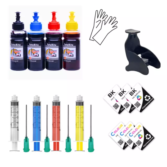 Ink cartridge refill kit for HP 301 & HP 301xl Black & Colour ink cartridges