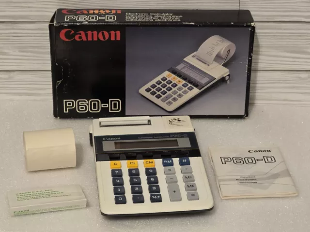 Canon P60-D Vtg Electronic Calculator Adding Machine New Open Box Made in JAPAN