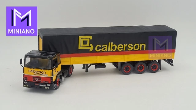 Odeon Camion RENAULTR310 Semirimorchio Savoiarda 3 assi Calberson Veicolo Collezione 1/43 Metallo e Plastica