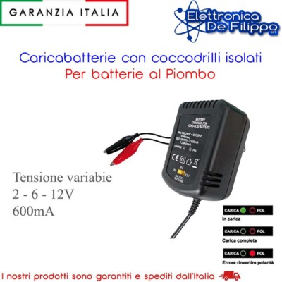 AGM Caricabatterie per batterie al piombo 6V AGM gel tensione uscita 600mA no 2V 12V 