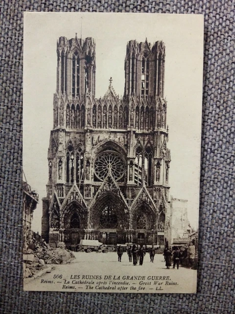 Cpa Reims La Cathédrale Ruines De La Grande Guerre