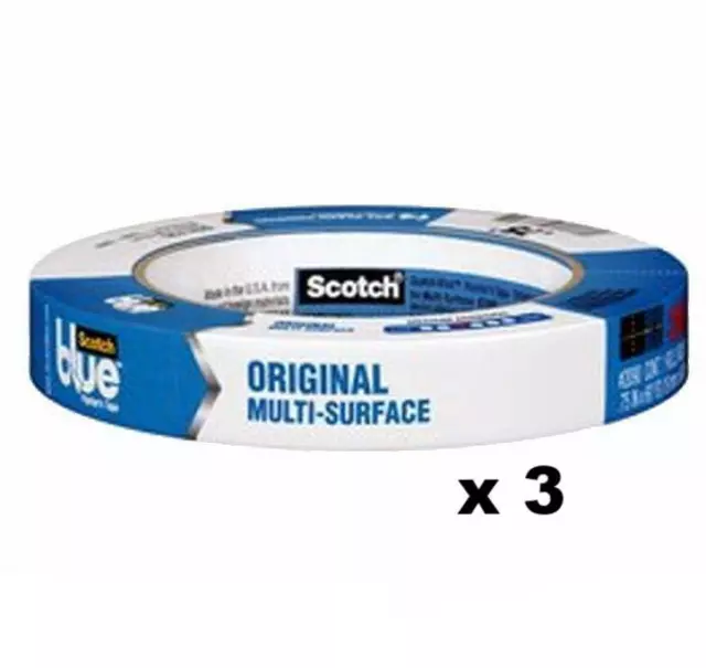 3M Scotch Blue Original Painter's Masking Tape 2090 24mm x 54.8m x 3 Rolls