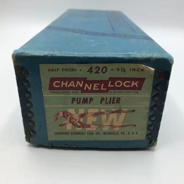 Vintage Original EMPTY Box Champion DeArment Channel Lock Pliers Display Prop E9