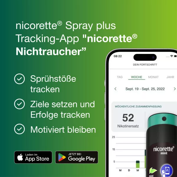 NICORETTE Fruit & Mint Spray 1 mg/Sprühstoß NFC mit Tracking-App, PZN: 18215132 2