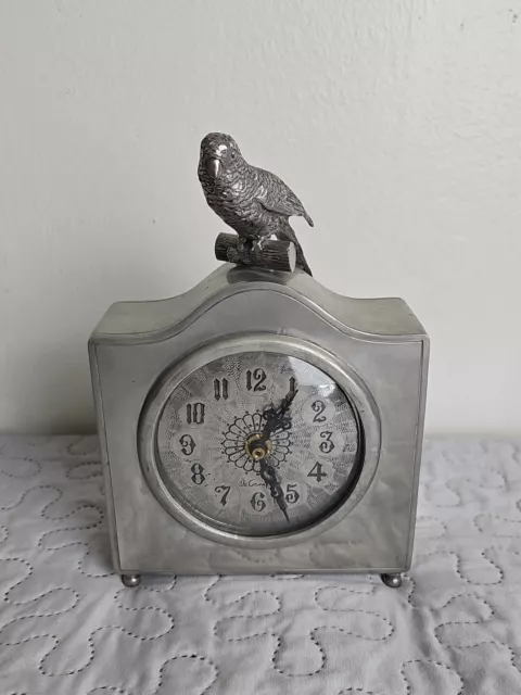 Mantel Clock Portuguese De Campos de Quevedo Pewter