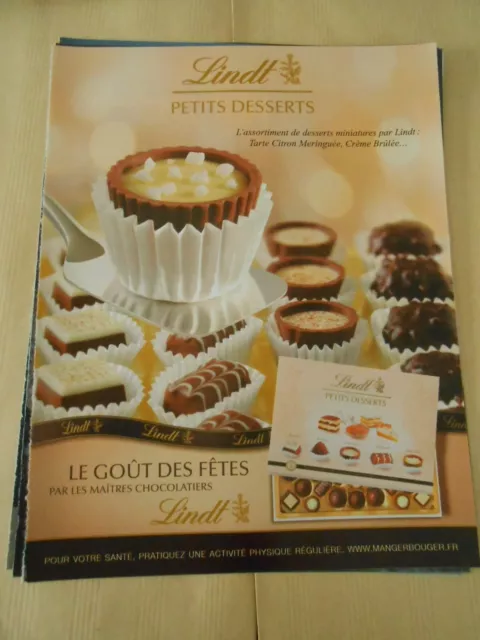 Publicité 2009 Advert Lindt Petits desserts Miniatures Tarte Citron Meringuée