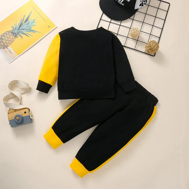 Felpa neonato bambini 2 pezzi tuta top felpa + pantaloni vestiti set outfit 9