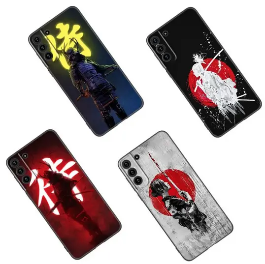 Japanese Samurai Art Black Coque Cover Case For Samsung Galaxy S24 S23 S22 A