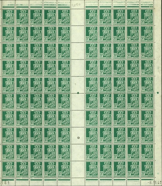 Algeria 1942- French Colony - MNH. Yvert Nr.: 185. Sheet of 100(EB) AR1-00288