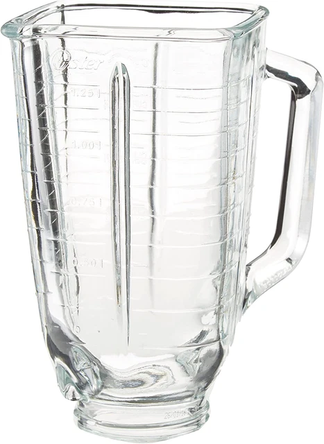 Oster 5-Cup Glass Square Replacement Blender Jar, 4.5" Top for Oster Models Only
