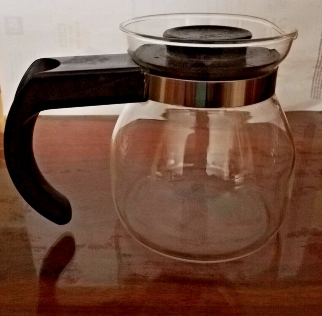 borol  kleine Teekanne Glaskanne  400 ml für 2 Tassen Griff und Deckel braun