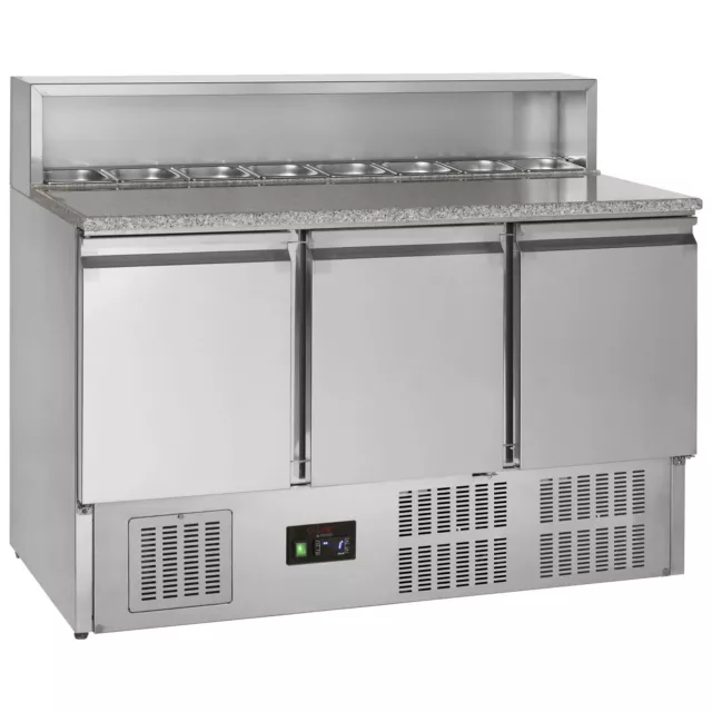 3 DOOR STAINLESS STEEL GRANITE PIZZA PREPERATION COUNTER £832+Vat INC DELIVERY