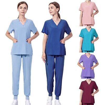 Unisex Scrub Set Nursing Healthcare Workwear Therapist Nurse Uniform Loose cozy