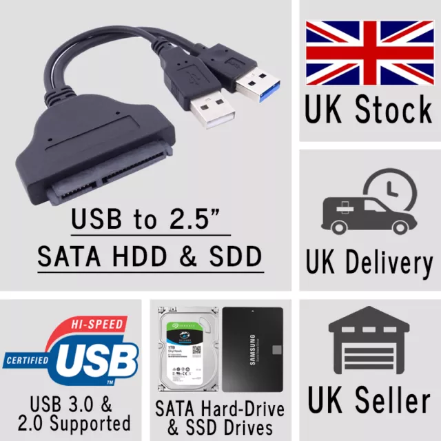 USB TO SATA Cable Adapter Connector Converter for 2.5 DD SSD