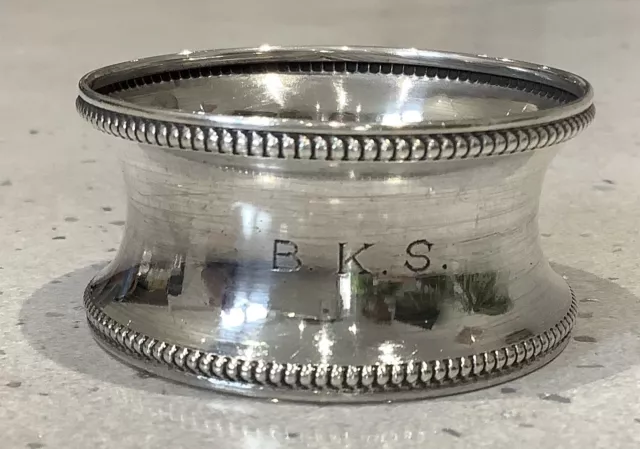 Antique Art Deco Sterling Silver Napkin Ring. Charles Wilkes. Birmingham 1918