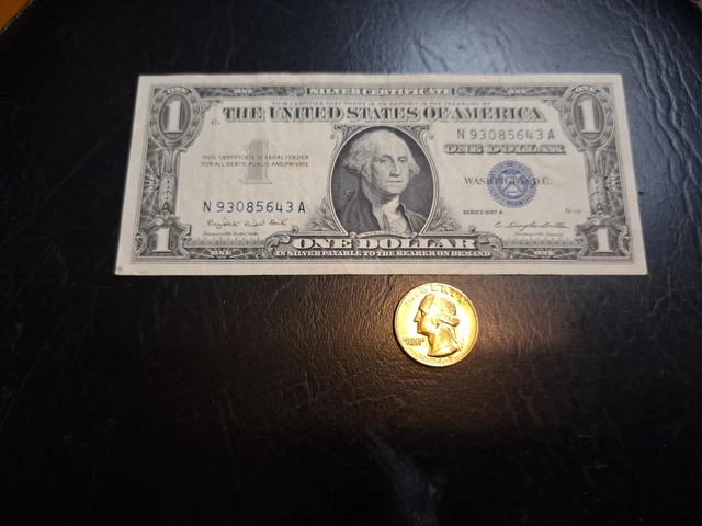 1957A Silver Certificate with Quarter One Dollar Note