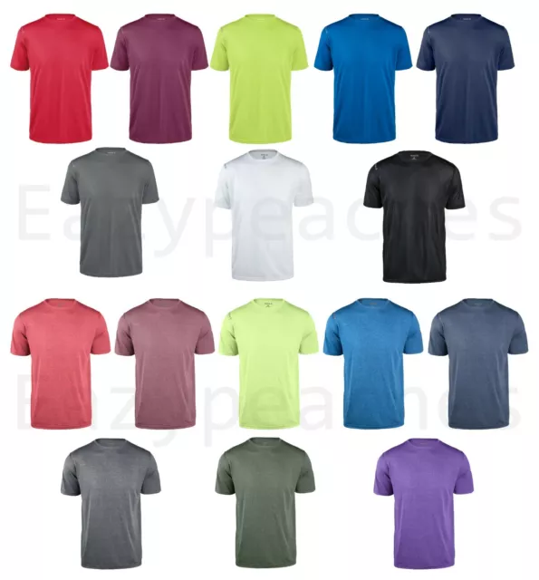 Reebok Mens 100% Polyester dri-fit T-shirt Work out Gym S-3XL, 4XL 5XL Sport Tee