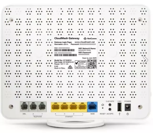 Netcomm NF18MESH CloudMesh ADSL / VDSL NBN , Voice Gateway Whole Home WiFi Mesh 2