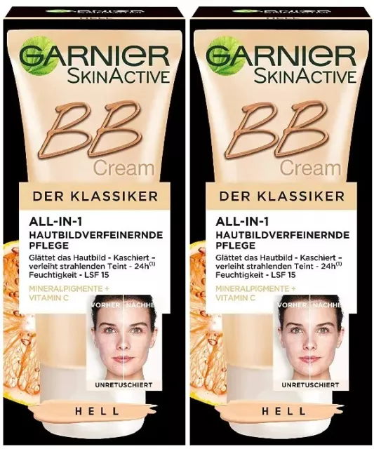 Garnier BB Cream hell 5 in 1 der Klassiker mit LSF 15, 2er Pack (2 x 50ml)