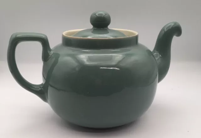 Denby Teapot 2 1/4 pint Large Manor Green 5 3/4 ins 14.5cm tall circa 1970s