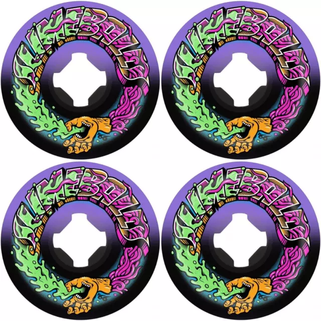 53mm Slime Balls X Santa Cruz Greetings Speed Balls Wheels 99a - Purple/Black