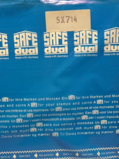 SAFE 5 x Einsteckblätter 714 mittig geteilt,8 x 28 mm. a. Kunststoff- NEU in OVP