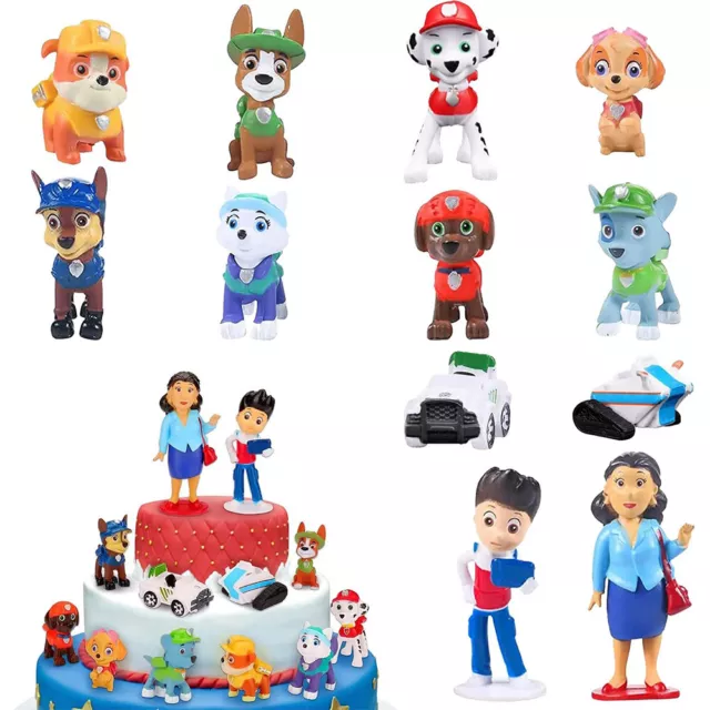 12 Stück Paw Patrol Actionfiguren Cake Topper für Kinder Geburtstag Party