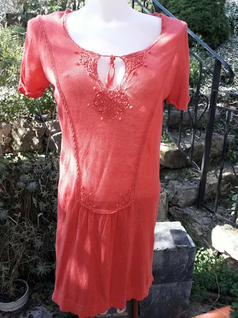 Robe Courte Comptoir Des Cotonniers – Taille 38 – Multicouleur – Manches Courtes – Très Bon état