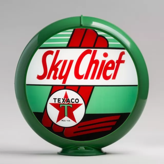 Texaco Sky Chief Gas Pump Globe 13.5" in Green Plastic Body (G196) SHIPS FREE