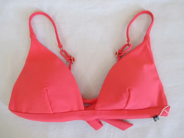 NEW VITAMIN A 'Stella' Bralette Bikini Top Size M (8) in Eco Fire Coral $99