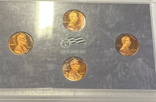 2009 S Lincoln Cent Penny Four Coin Proof Set DCAM-Nice set With Toning