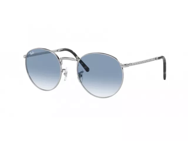 Ray-Ban Lunettes de soleil RB3637 NEW ROUND  003/3F Argent bleu Unisexe