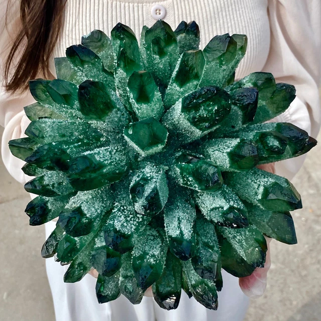 10.4LB New Find Green Phantom Quartz Crystal Cluster Mineral Specimen Healing-AG