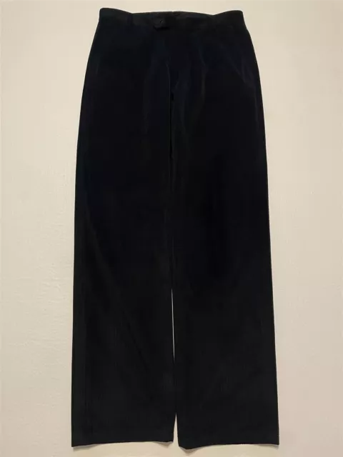 Armani Collezioni 32 x 34 Black Microfiber Straight Flat Front Trousers PF54K0