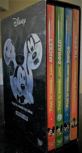 COFFRET 4 DVD TOUT LE MONDE LES AIME disney mickey donald pluto tic et tac