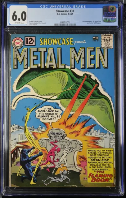 Showcase #37 CGC FN 6.0 Off White First  Appearance Metal Men!! Mike Esposito!