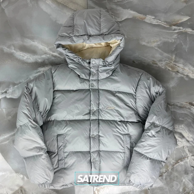 BRAND NEW - Corteiz Bolo V2 Down Puffer Jacket Grey - SIZE SMALL 