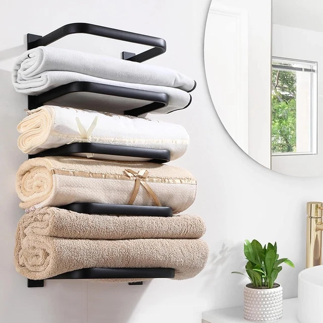Varku Stainless Steel Towel Rack, 5-Tier Wall Mounted Bathroom As Shown