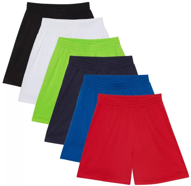 Ragazzi Bambini Rosso Blu Verde SPORTS Calcio Palestra Pe Pantaloncini