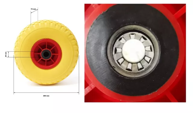 Ruota Piena Poliuretano Per Carrello Portapacchi Portasacchi Carrellino Italiana