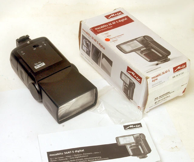 Metz Mecablitz 36AF-5 Digital Flash for Olympus 4/3 - Mint in Box 3