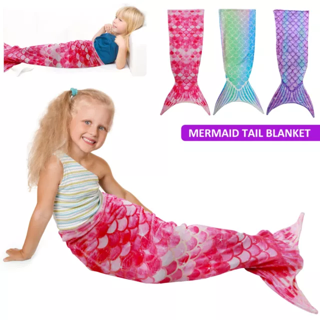 Mermaid Tail Blanket Ultra-Soft Flannel Sleeping Blanket Fish Scale Pattern