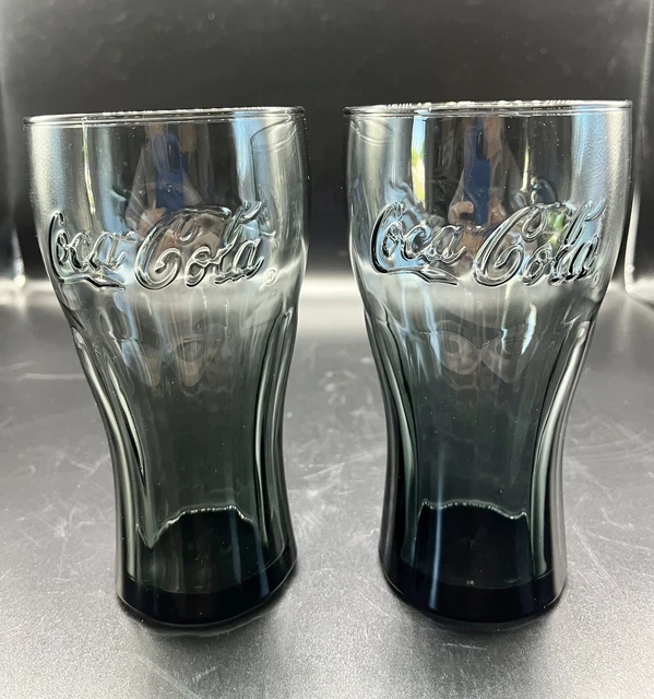 MCDONALDS COCACOLA SMOKE Purple Black Contour Embossed Glasses Bell