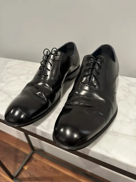 AUTH! Louis Vuitton LV Black Patent Leather Dress Shoes Formal UK 9.5 US  10.5