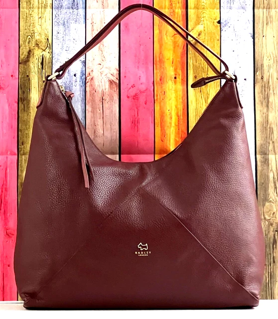 RADLEY OXLEAS LARGE Burgundy Red Leather Shoulder Bag Work Bag