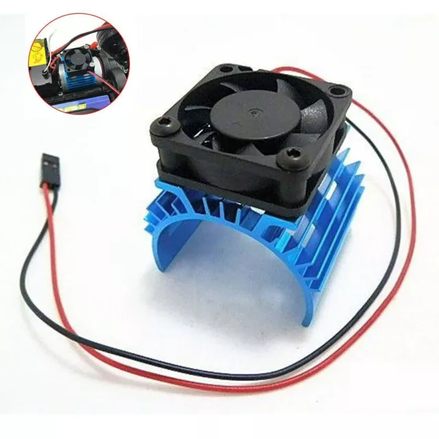 1*Aluminum Heat sink with 5V Cooling Fan for RC 1/10 Car 540 550 3650 Size Motor