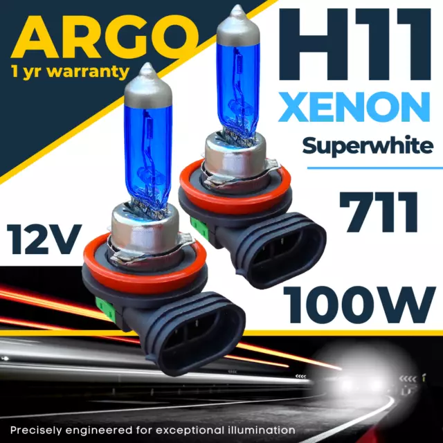 2x H11 100w Xenon White Hid Headlight Front Fog Light Lamp Bulbs 711 PGJ19-2 12v