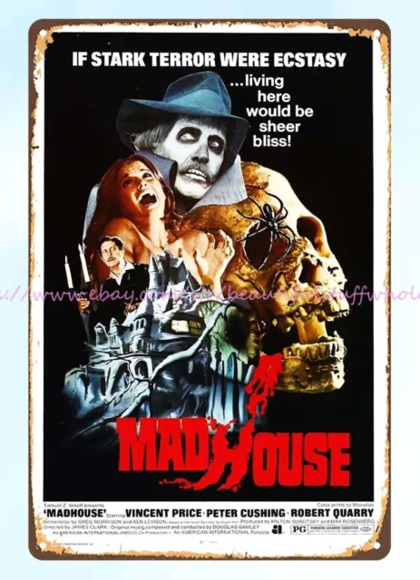 1974 Madhouse horror movie poster metal tin sign retro reproductions