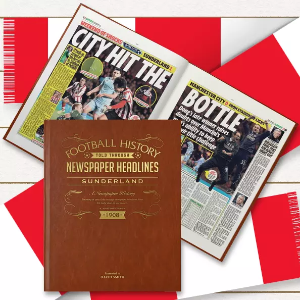 Sunderland FC Personalised Newspaper Gift Book Football History Team Coal Cats