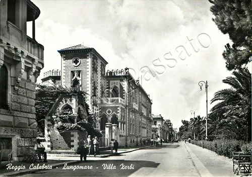 Cartolina di Reggio Calabria, Villa Zerbi sul lungomare